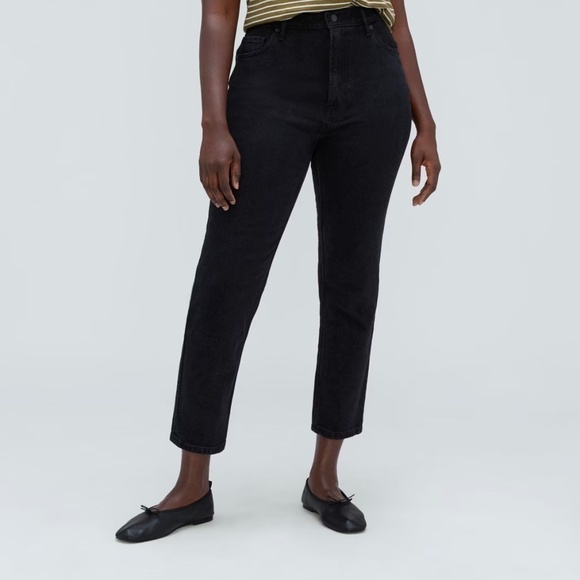 EVERLANE Cotton Elastane Blend Washed Black Curvy Cheeky Jeans US Sz 35 - Picture 1 of 12